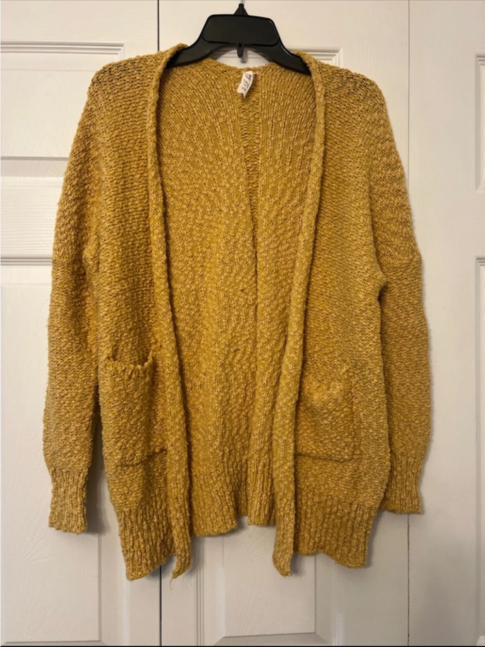 Love Open-Front Mustard Yellow Knit Cardigan- S/M
